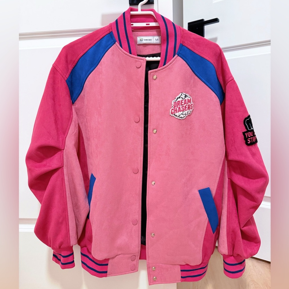 Pink and Blue Varsity Jacket